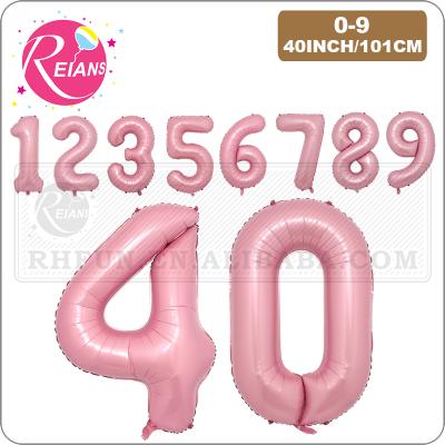 China Promotional Toy 40 Inch Candy Pink Number Balloons Birthday Decorations Foil Balloon Helium Balls Birthday Party Decor Baby Shower Globos for sale