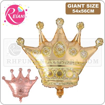 China Promotional Toy Big Rose gold crown foil balloons crown happy birthday party decorations kids play baby shower foil balloon surprise gift globos for sale