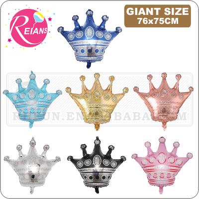 China Promotional Toy Large 29inch gold crown foil balloons prince princess Baby Shower 20 globos adult 1st birthday party coroa balloon decorations for sale