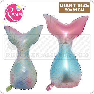 China Toy Summer Mermaid Tail Aluminum Foil Balloon Ocean Theme Party Decoration Kids Birthday Party Promotional Baby Shower for sale