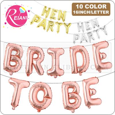 China Promotional Toy BRIDE 16 Inch Foil Balloons Letter TO BE HEN Wedding Letter Banner Party Supplies Globos Party Decor For Bachelor Birthday for sale