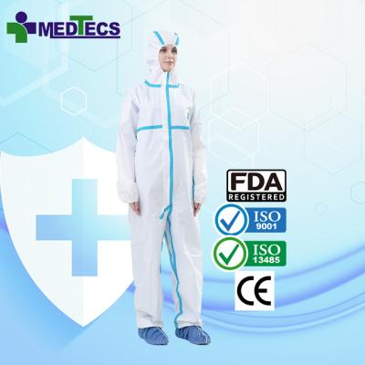 China Waterproof White Disposable Anti Static Coverall for sale