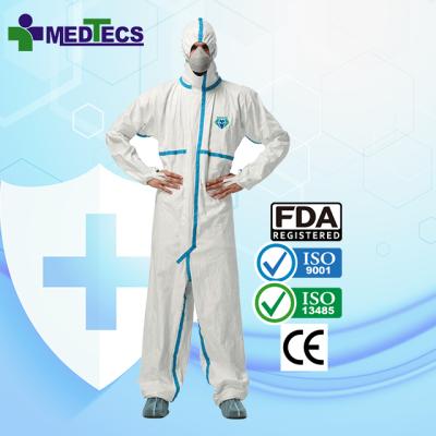 China Disposable PPE PP Coverall Waterproof White Overalls for sale