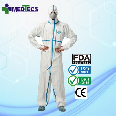 China Waterproof Protective White Color Disposable Coverall Paddles for sale