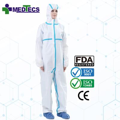 China Waterproof White Disposable Breathable Coveralls for sale