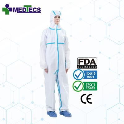 China OEM Available Waterproof White Coverall Gown Disposable Coveralls for sale