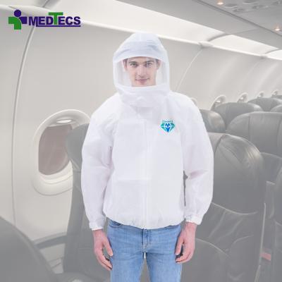 China Comfortable To Wear And Has Good Air Permeability Fly Custom Hazmat Removal Material Suit Customized Ppekit Disposable Hazmat-suit Coverall Prevent Droplet Infection for sale