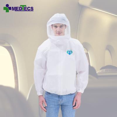 China Comfortable to wear and has good air permeability top cover Blue Hazmat Band Fits Disposable Full Face Hazmat-Suit Coverall Prevent Droplet Infection for sale