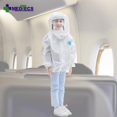 China Comfortable To Wear And Has Good Air Permeability Top Hood Disposable Hazmat Suit Suits Blue Band Travel for sale