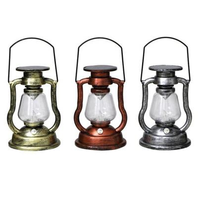 China Retro Solar Power LED Camping Lantern Hand Lamp Waterproof Durable Solar Charging Portable Lamp for sale