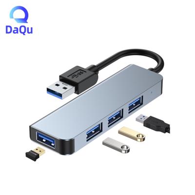 China Aluminum + ABS Top Selling Product High Speed ​​USB 3.0 External HUB 4 Port Splitter With Micro USB Charger Set Top Box Laptop Computer Use for sale