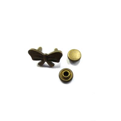 China New Design Nickel Free Butterfly Shape Zinc Alloy Press Stud Rivet Fancy Custom Button for sale