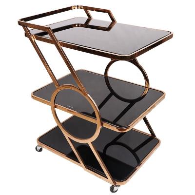 China High Quality Modern Hotel Beverage Cart/Wine Serving Trolley Metal Dinner Cart Wine Cart for sale