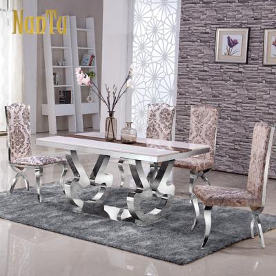 China OEM Design Dining Room Furniture Modern Luxury Marble Top Dining Table Set Table for sale