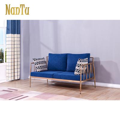 China New OEM modern fashion living room sofa furniture/gold stainless steel frame sofa for sale for sale