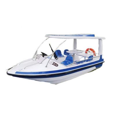 China Portable Fiberglass FRP Equipment Self-Draining Electric 5 Person Rechargeable Rental Boat For Sale for sale