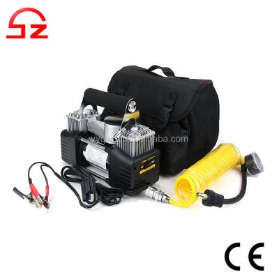 China High Quality 2 Cylinder 12v Mini Air Compressor Car Tire Inflator 25*10*15 for sale