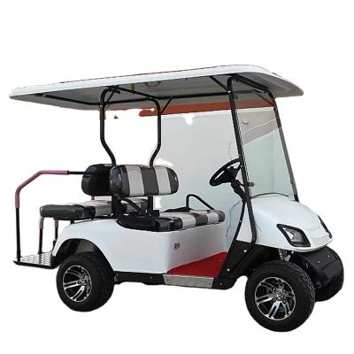 China Carry Golf Cart Bags New Design Factory Electric Golf Carts 2+2 Seat Electric Guided Bus Club Cart Golf Buggy Chasing Car for sale