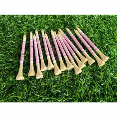 China Factory direct durable 70mm size pink bamboo golf tees golf tees play game for sale