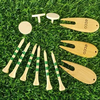 China Hot Selling Low Price Ball Marker Supplier Customized Golf Throwing Fork Repair Tool 1 Bamboo Digging Tool (70mm) for sale