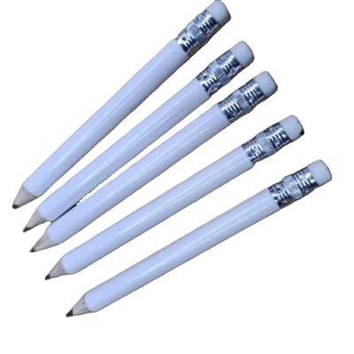 China Factory direct sale golf score white wooden pencil with white eraser wooden pencil 3.5