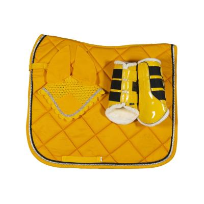 China Wholesale Equestrian Leather Horse Saddle Full Set Sheepskin Horse Riding Saddle Pad Set For Horse Racing for sale