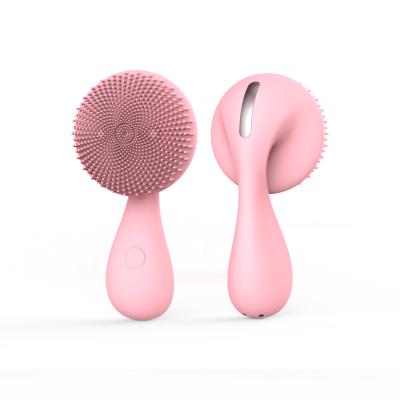 China 2021 New Products Mini Silicone Vibration Acne Face Detergent Facial Ionic Silicon Facial Brush DEEP CLEANING Electric Cleansing Brush for sale