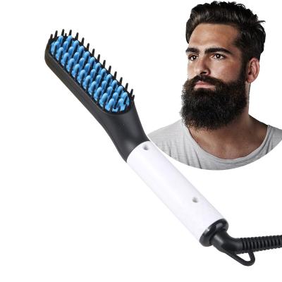 China New Men's Skin-friendly Electric Hair Straightening Comb Beard Straightener Beard Set Brush for sale