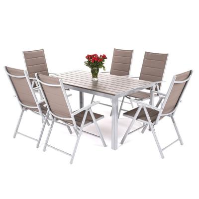 China All Weather Heavy Duty Promotional Garden Furniture Set 6 Seats Dining Set for sale