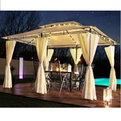 China All Weather Resistant Solar Lighting LED Sale Classic China Garden Gazebo Steel Outdoor Manufacturers for sale