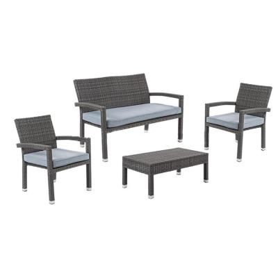 China All Weather Resistant UV Resistant Outdoor Rattan Patio Furniture Sets With Stackable Chairs for sale