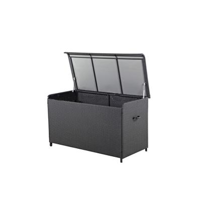 China Polyrattan All Weather Heavy Duty Large Size Aluminum Frame Storage Box for sale