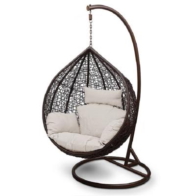 China Weather Resistant Rttan Patio / Wicker Swing Chair Garden Egg Shape Furniture Hanging Chairs for sale