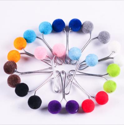 China Fashion trendy Muslim women's silk scarf clip, creative headpin accessories plush ball clip fashion pin for sale