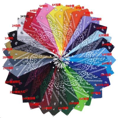 China Factory Wholesale Head Bandana Paisley Style 53*53cm Square Multifunctional Ethnic Silk Square Hair Scarf for sale