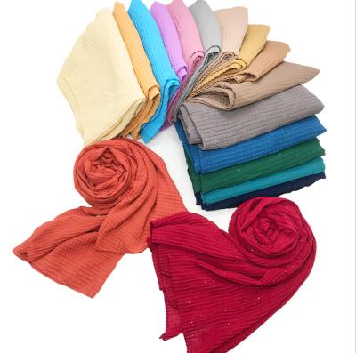 China Fashion Plain Dyed Cotton Hijab Women Cotton Shawl Cotton Hijab Scarf Simple Dyed Muslim Scarf for sale