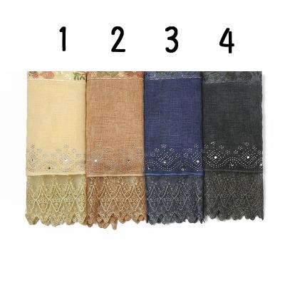 China JINGMI 2021 Muslim Head Scarf Women Hijab Shawl Polyester Lace Simple Comfortable And Breathable Hijab Scarf for sale