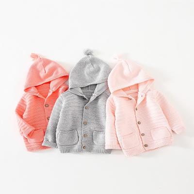 China Good Quality Breathable Organic Cotton Knitted Baby Sweater Cardigan Kids Girl Cardigan Sweater for sale