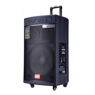 China Hot Sale Wireless Cart Speaker 15 Inch Rechargeable Karaoke Cart Speaker Stage Speakers for sale