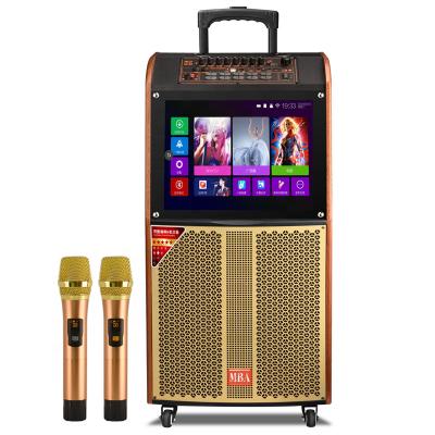 China Video Call Sound System 12 Inch Outdoor Mobile Cart Karaoke Stage Mobile Outdoor Video Speaker Smart Loudspeaker for sale