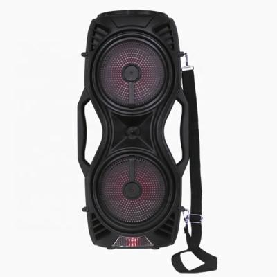 China Dual 6.5 Inch Flashing Light LED Woofer Music Super Angel Mini Boombox Portable Speaker With Light for sale