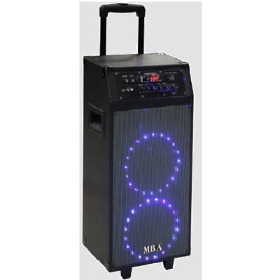 China MBA PORTABLE Dual 8 Inch Player Horn Trolley Battery Operated Party Speakers With Blue Light for sale