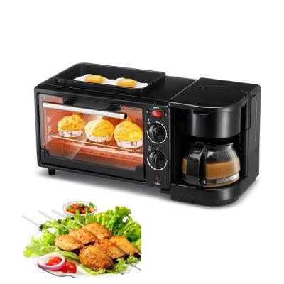 China Hot Sale Energy Saving 3 in 1 Breakfast Station Grill Oven Coffee Maker Griddle Pan Breakfast Maker for sale