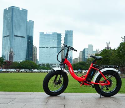 China Aluminum Alloy 20 Inch Electric Bike Fat Tire 4.0 Rear Bicycle Fat Drive Folds 350W for sale