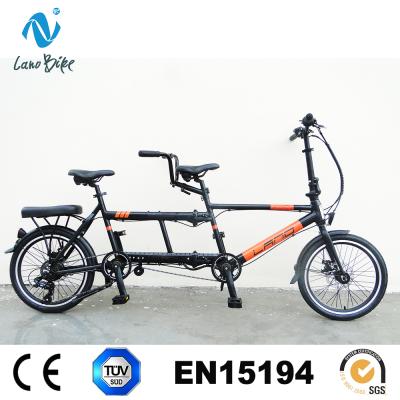 China Folding 2 seat tandem electric bike 250 20inch watt 500w for 2 person en15194 wholesale for sale