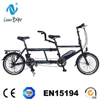 China Two Person Tandem Motor Two Seat Electric Folding Electric Bicycle 20inch for sale