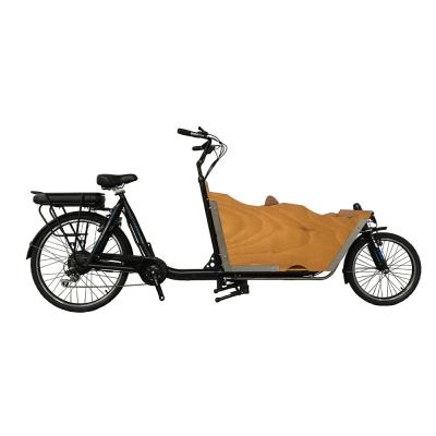 China Steel cheap cargo bike USA food cart two wheel electric pedal bakfiets electric family bike for sale