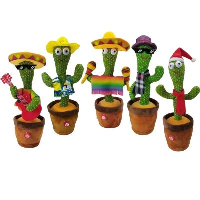 China Funny Educational Cactus Plush Toy Holi Bonito Cactus Infantil Brinq Plush Electronic Dancing Toy Funny Cactus Plush Toys for sale