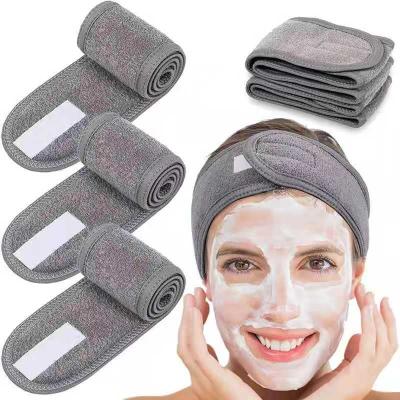 China Fashionable Spa Facial Headband Make Up Head Wrap Terry Cloth Headband Adjustable Towel For Face Wash Shower for sale