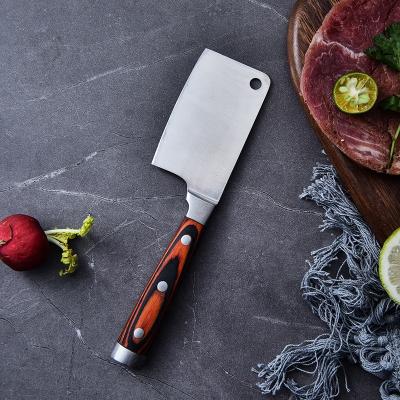 China 2022 viable hot selling stainless steel mini kitchen cleaver knife pakkawood steak knife for sale